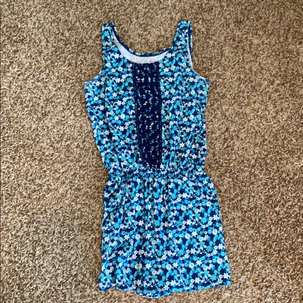 Blue with flowers Justice romper
